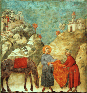 Il dono del mantello -Giotto 1295-1299